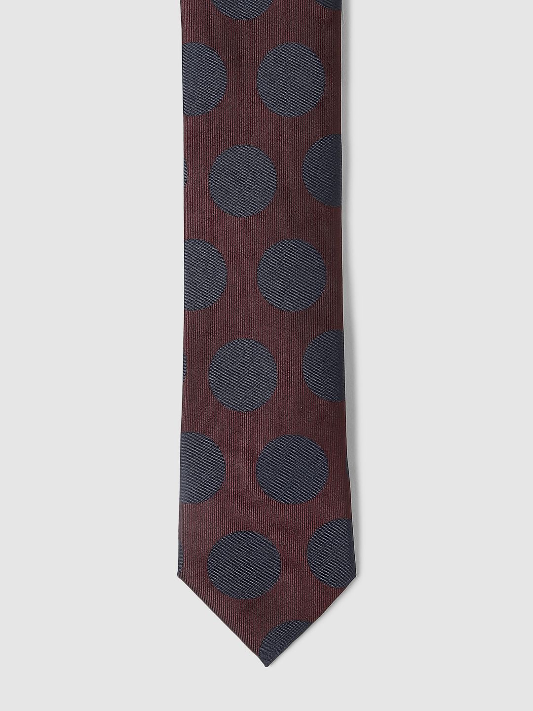 Burgundy Polka Dot Tie
