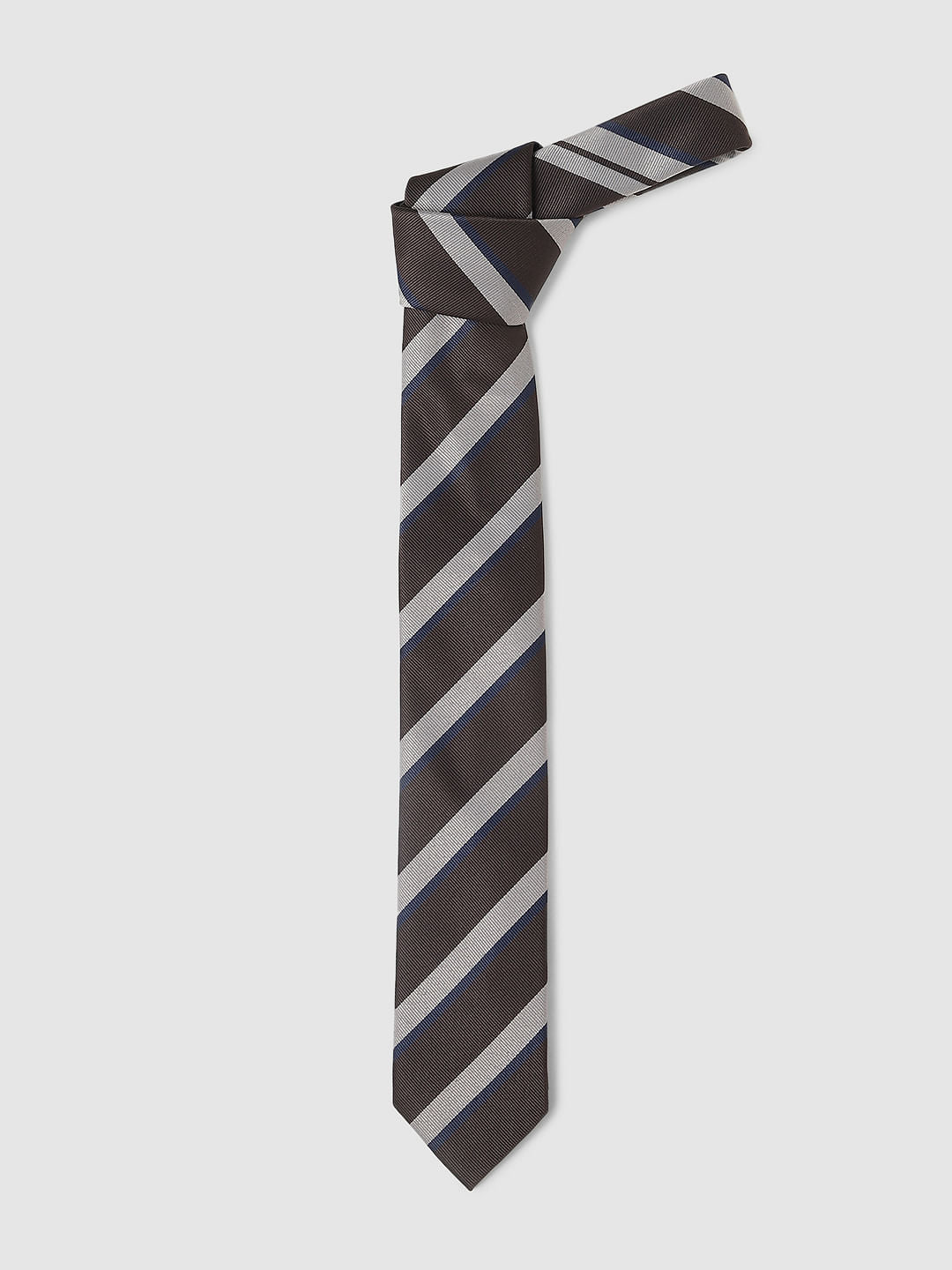 Coffee Brown Striped Tie