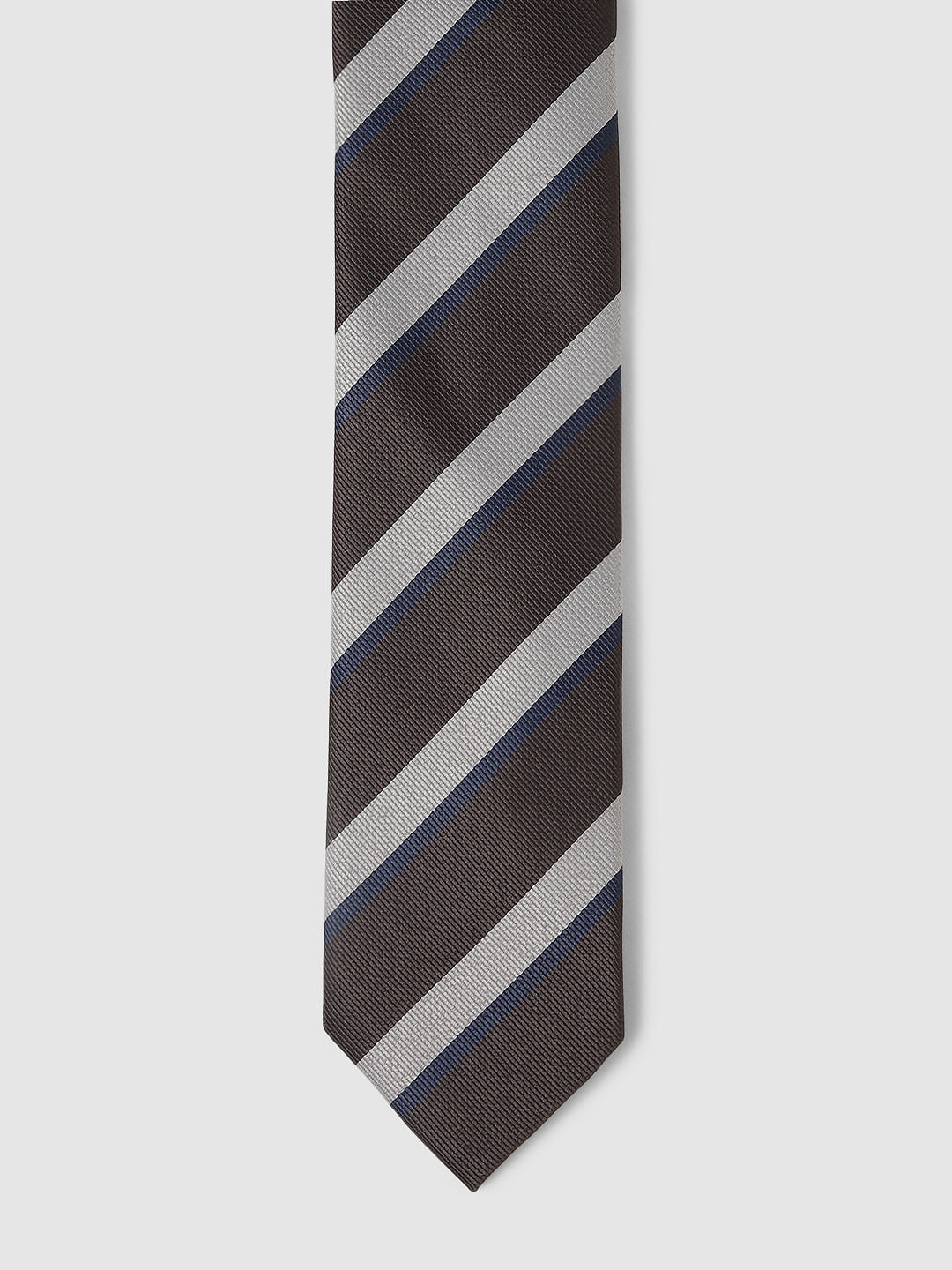 Coffee Brown Striped Tie