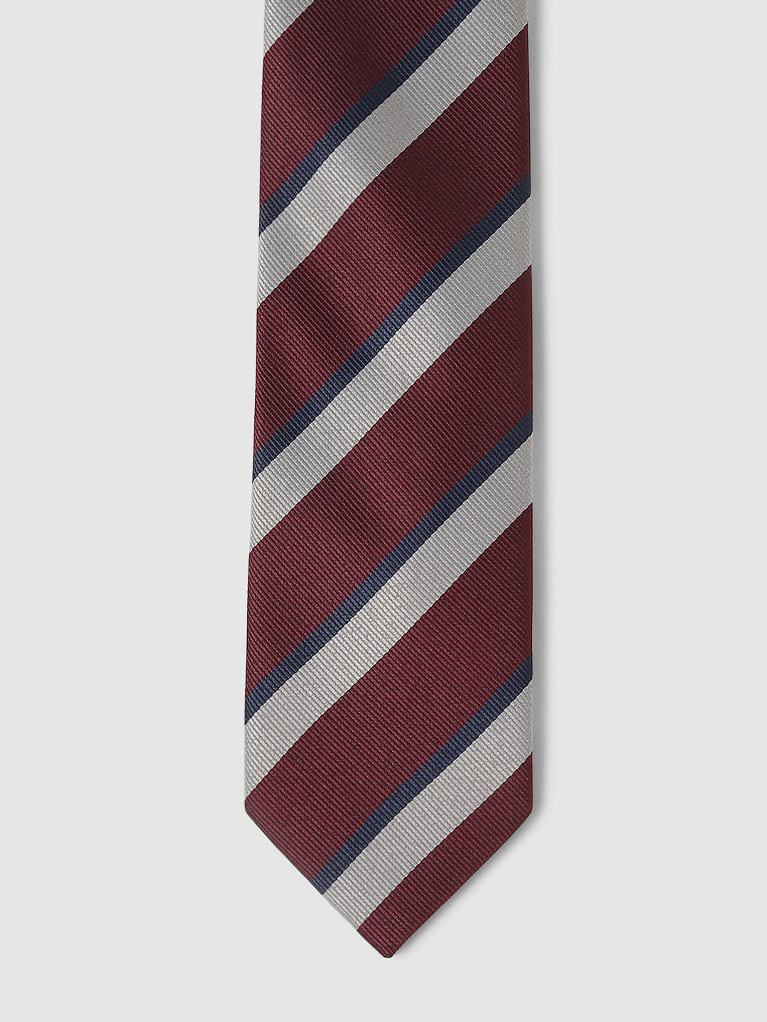 Burgundy Striped Tie