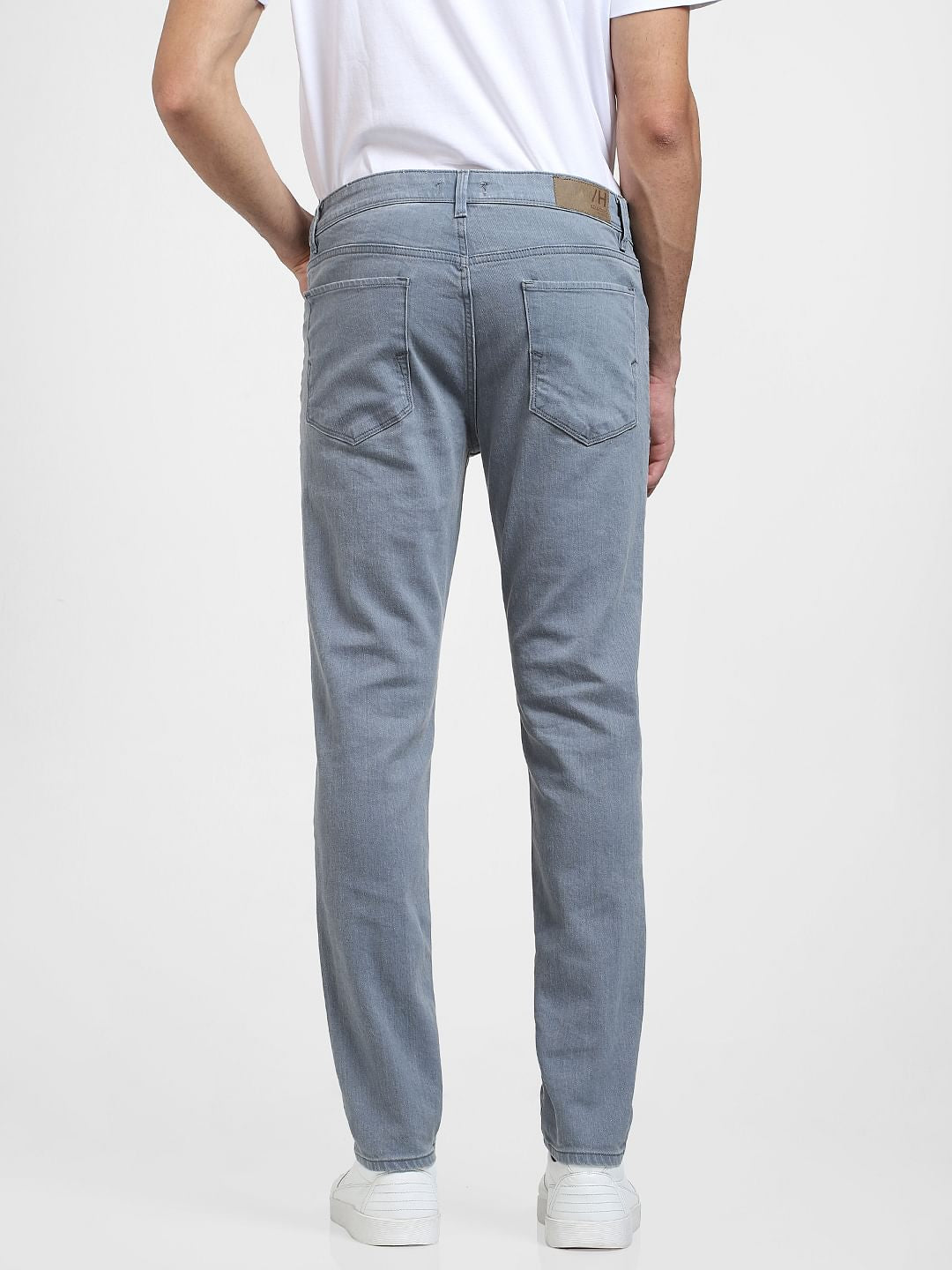 Blue Mid Rise Dyed Leon Slim Fit Jeans