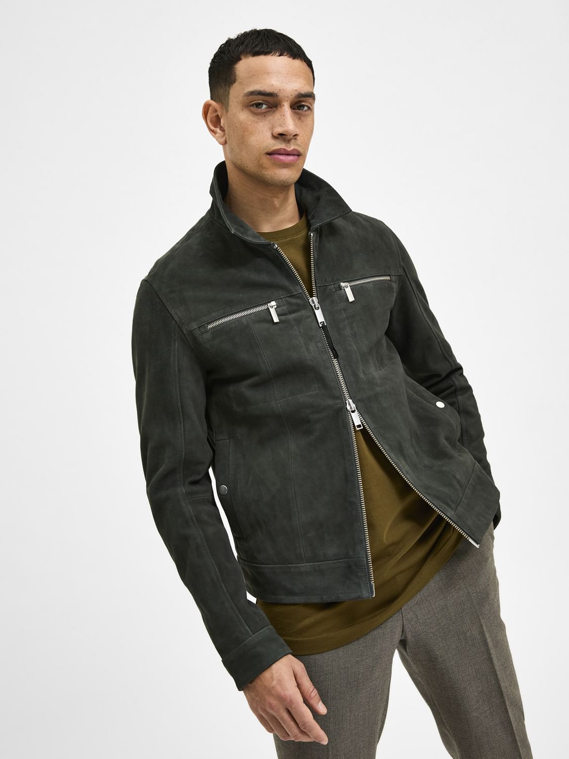 Dark Green Suede Jacket