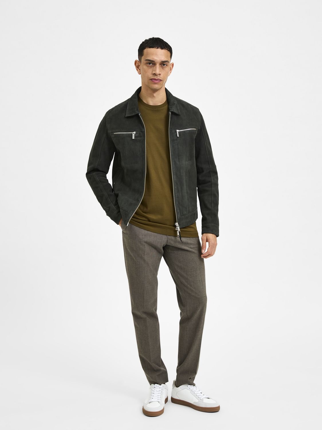 Dark Green Suede Jacket