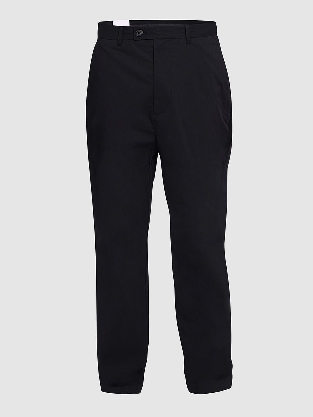 Black Organic Cotton Straight Fit Pants