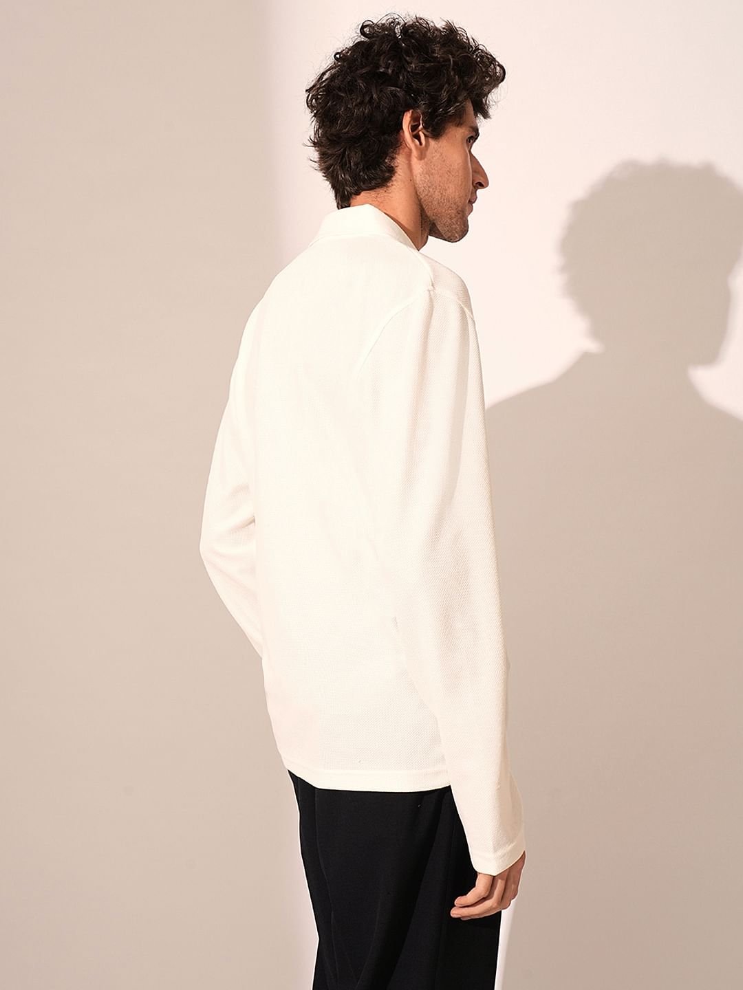 Beige Split Neck Polo