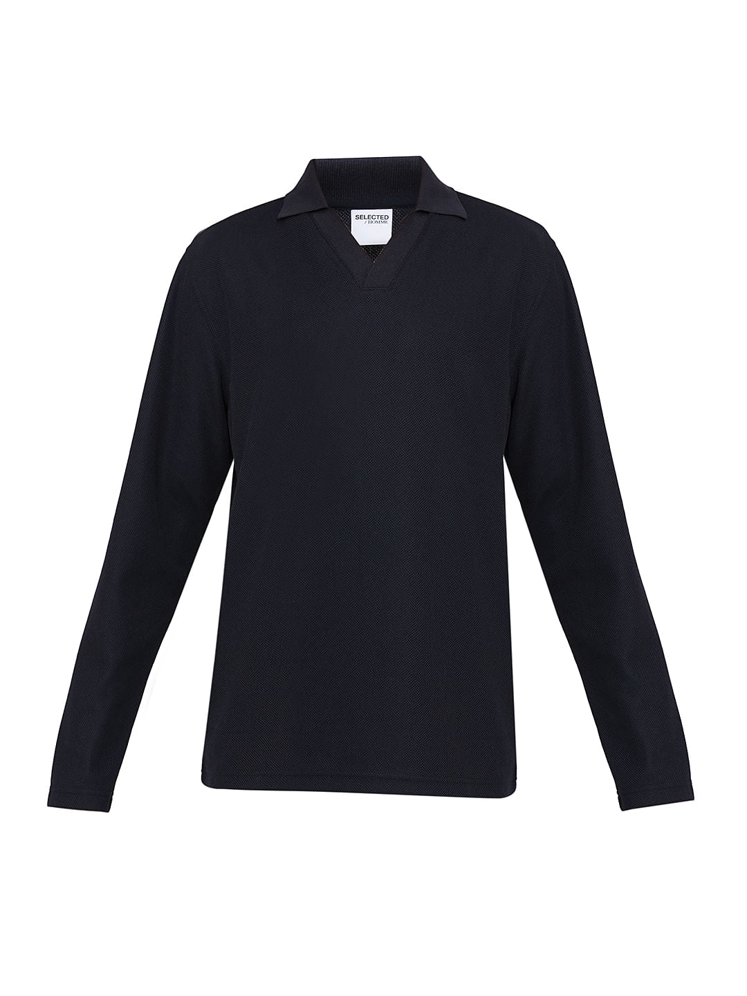 Dark Blue Split Neck Polo