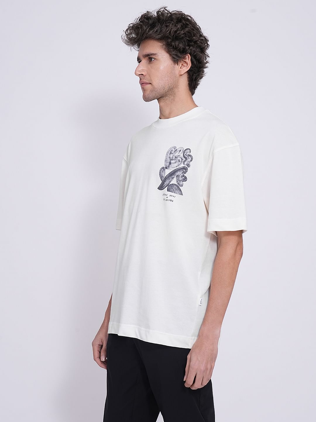White Printed Organic Cotton T-Shirt