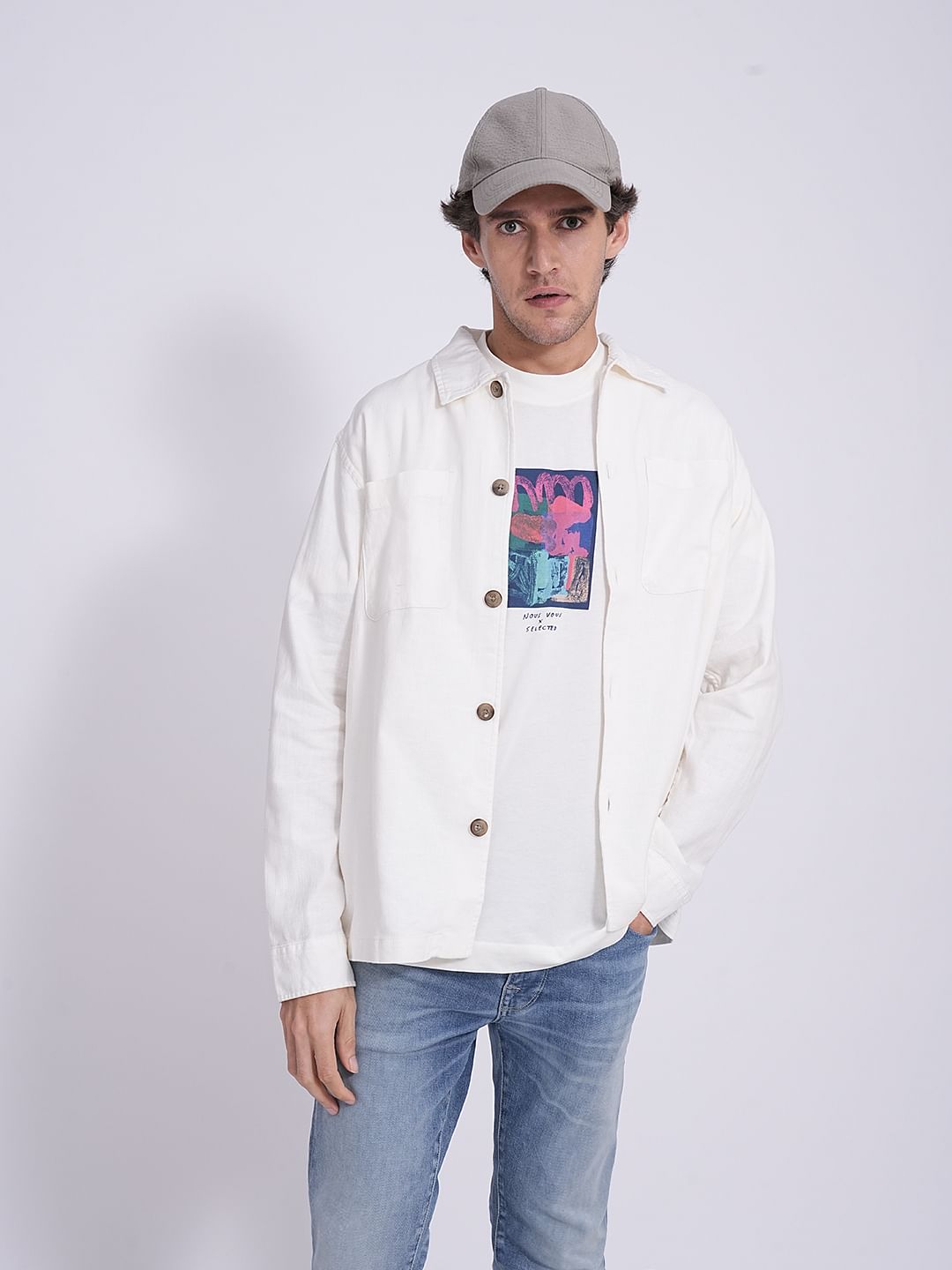 White Printed Organic Cotton T-Shirt