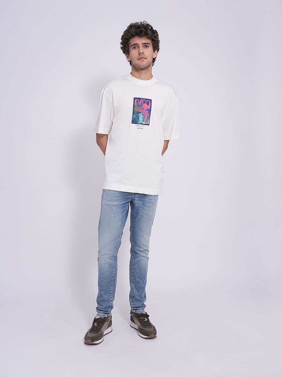 White Printed Organic Cotton T-Shirt