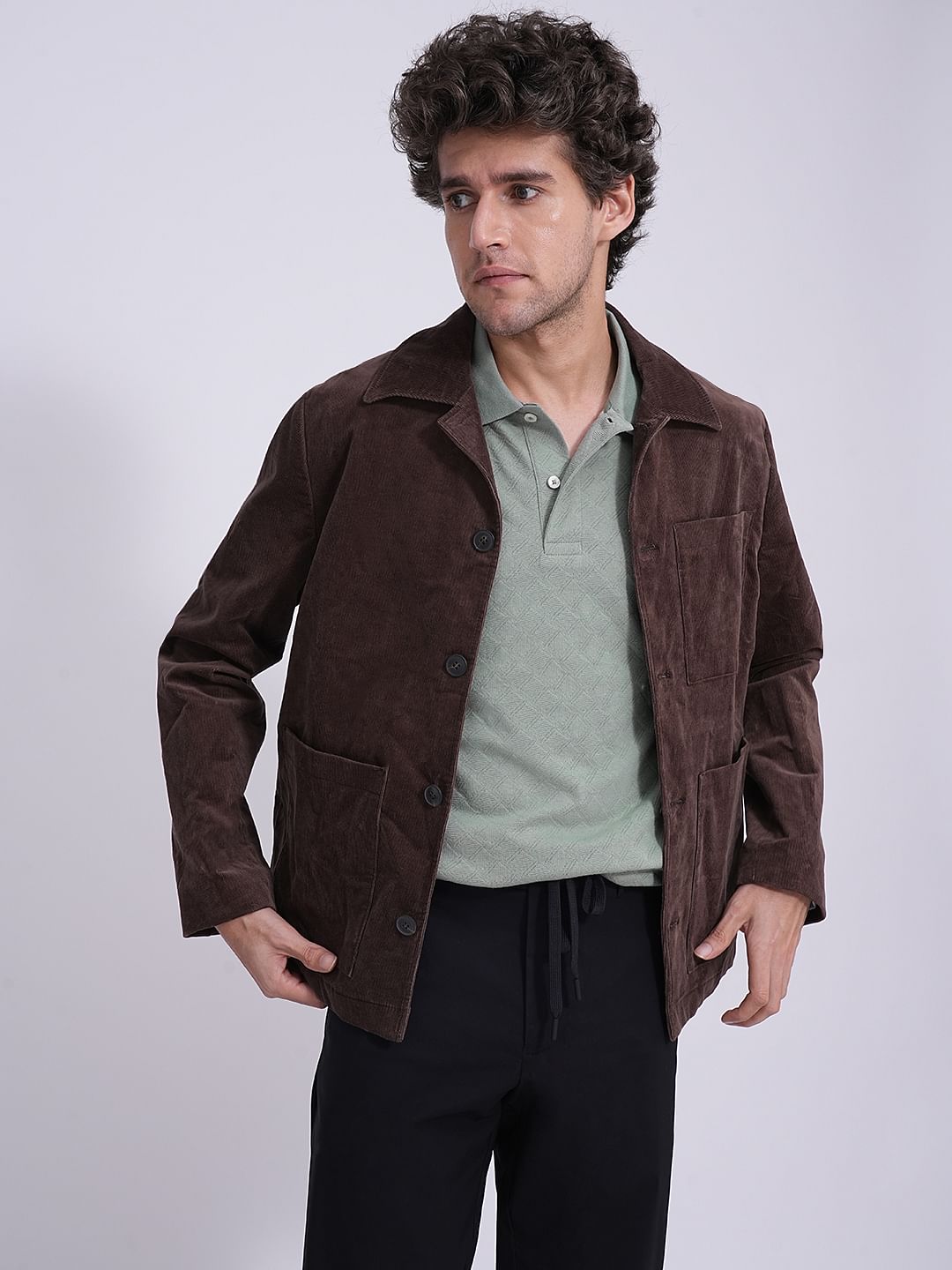 Green Jacquard Organic Cotton Polo