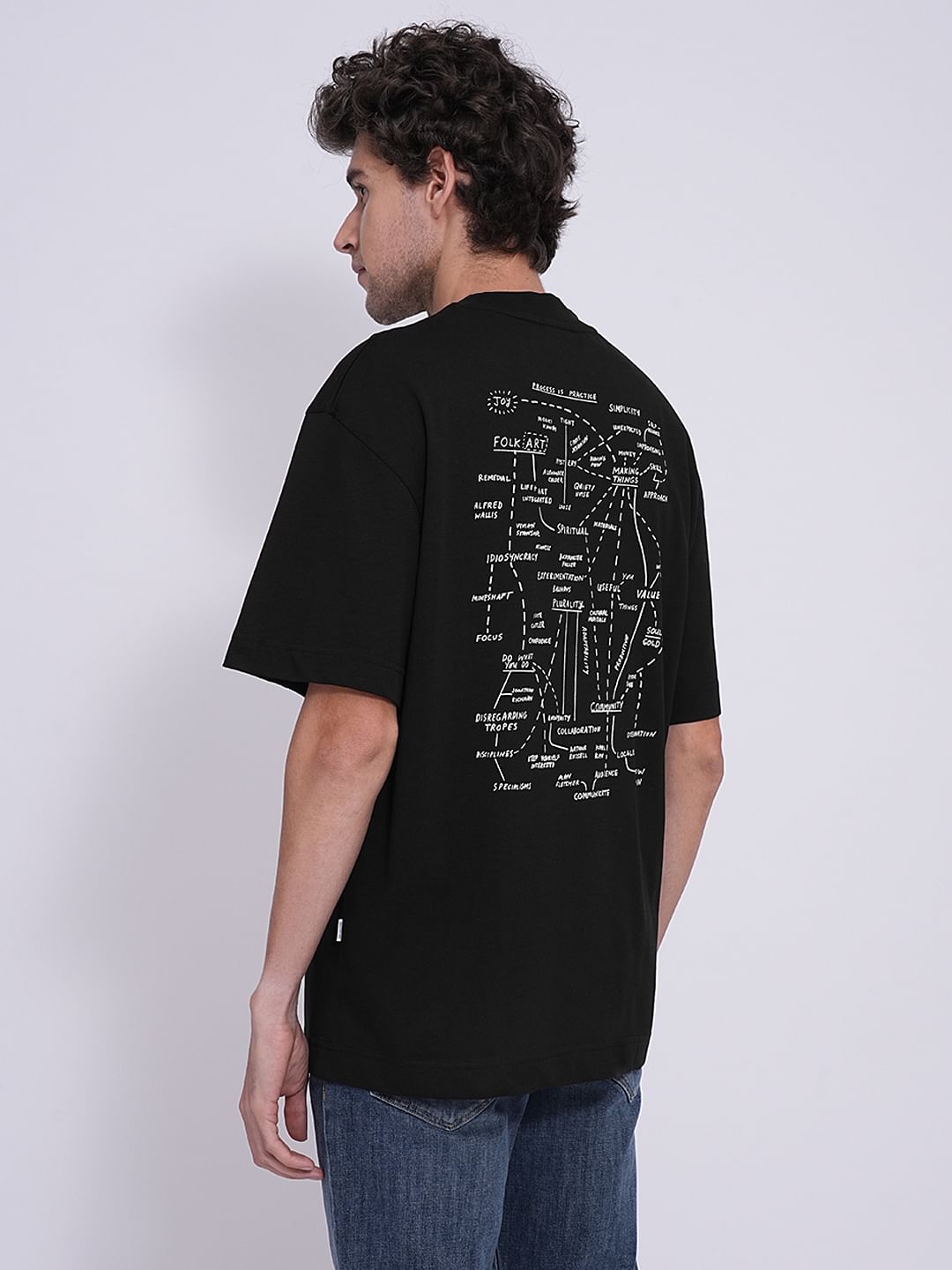 Black Printed Organic Cotton T-Shirt