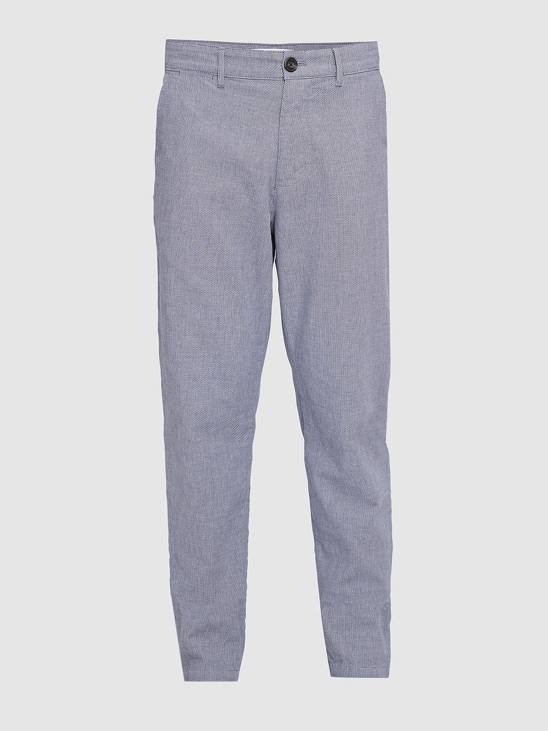 Blue Organic Cotton Structured Pants