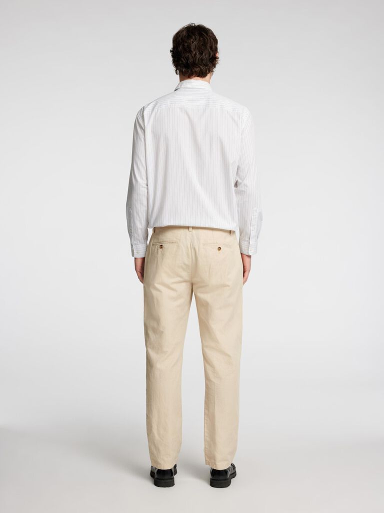 Beige Straight Fit Organic Cotton Pants