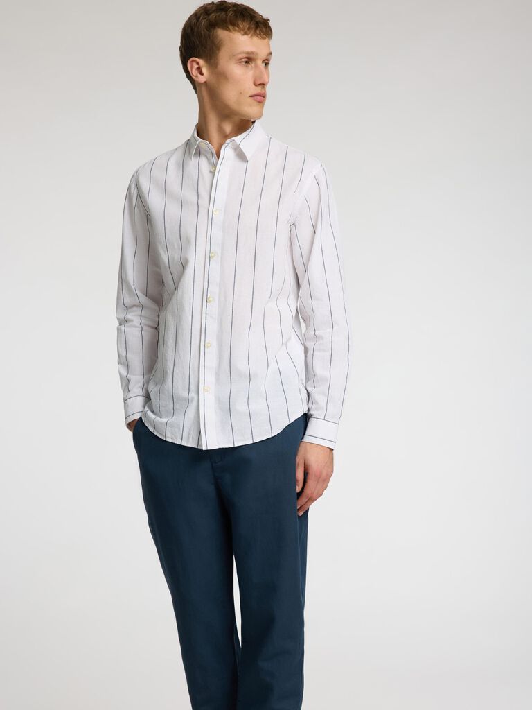 Dark Blue Straight Fit Organic Cotton Pants