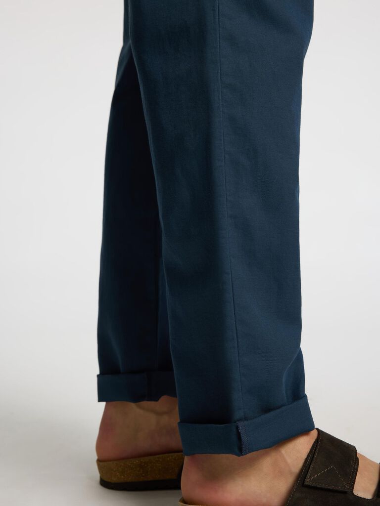 Dark Blue Straight Fit Organic Cotton Pants
