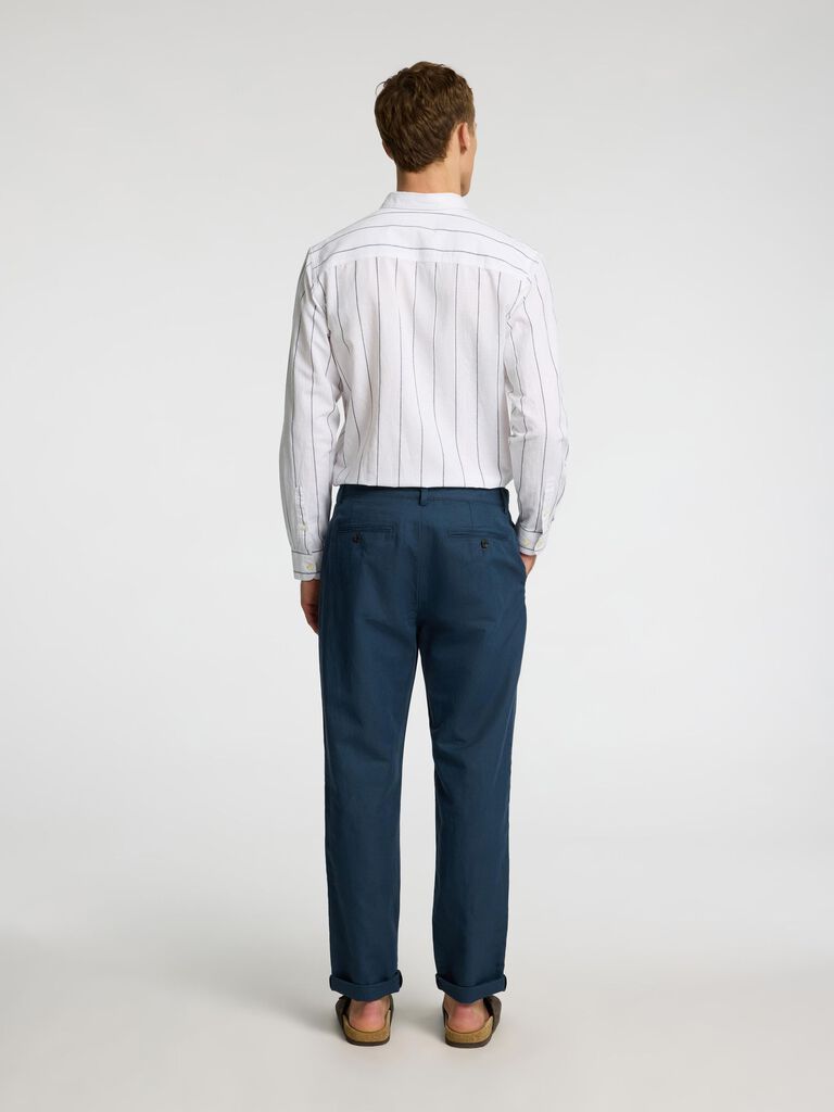 Dark Blue Straight Fit Organic Cotton Pants