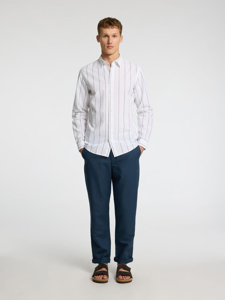Dark Blue Straight Fit Organic Cotton Pants