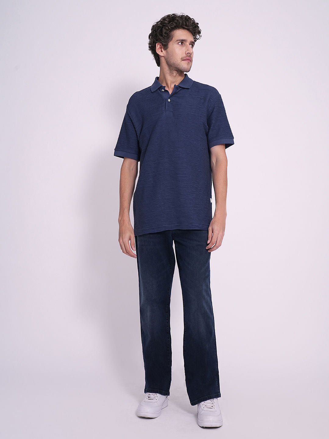 Dark Blue Structured Organic Cotton Polo