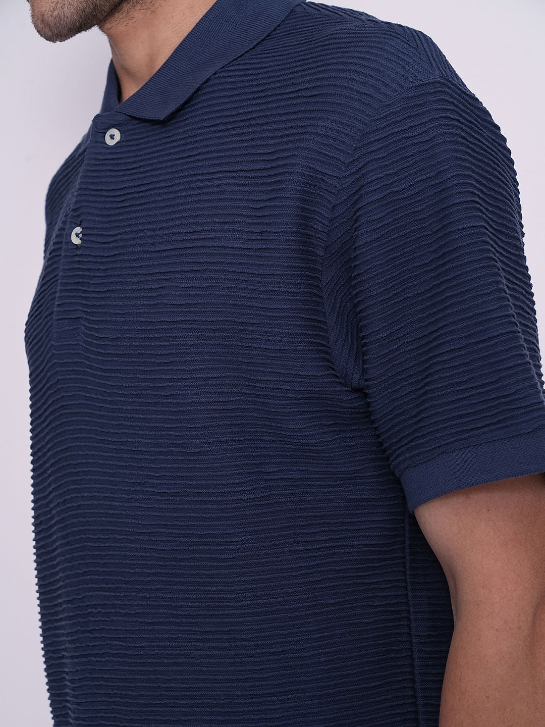 Dark Blue Structured Organic Cotton Polo
