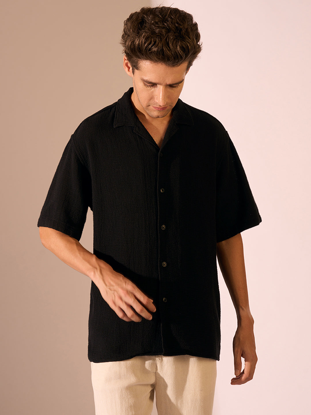 Organic Cotton Cuban Collar Shirt