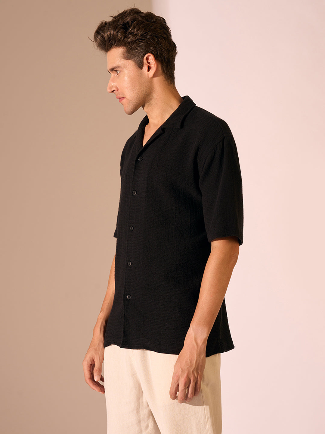 Organic Cotton Cuban Collar Shirt