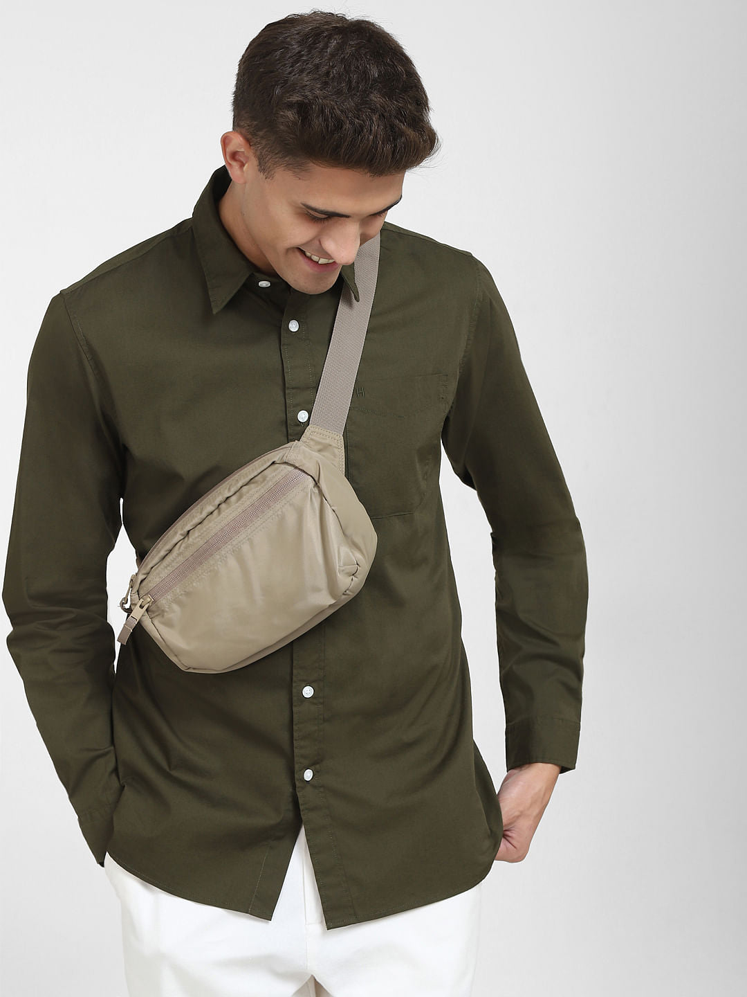Olive Formal Full Sleeves Shirt