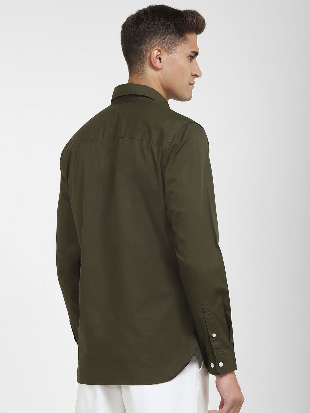 Olive Formal Full Sleeves Shirt