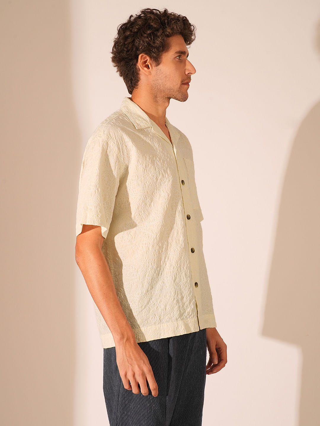 Beige Cotton Resort Shirt