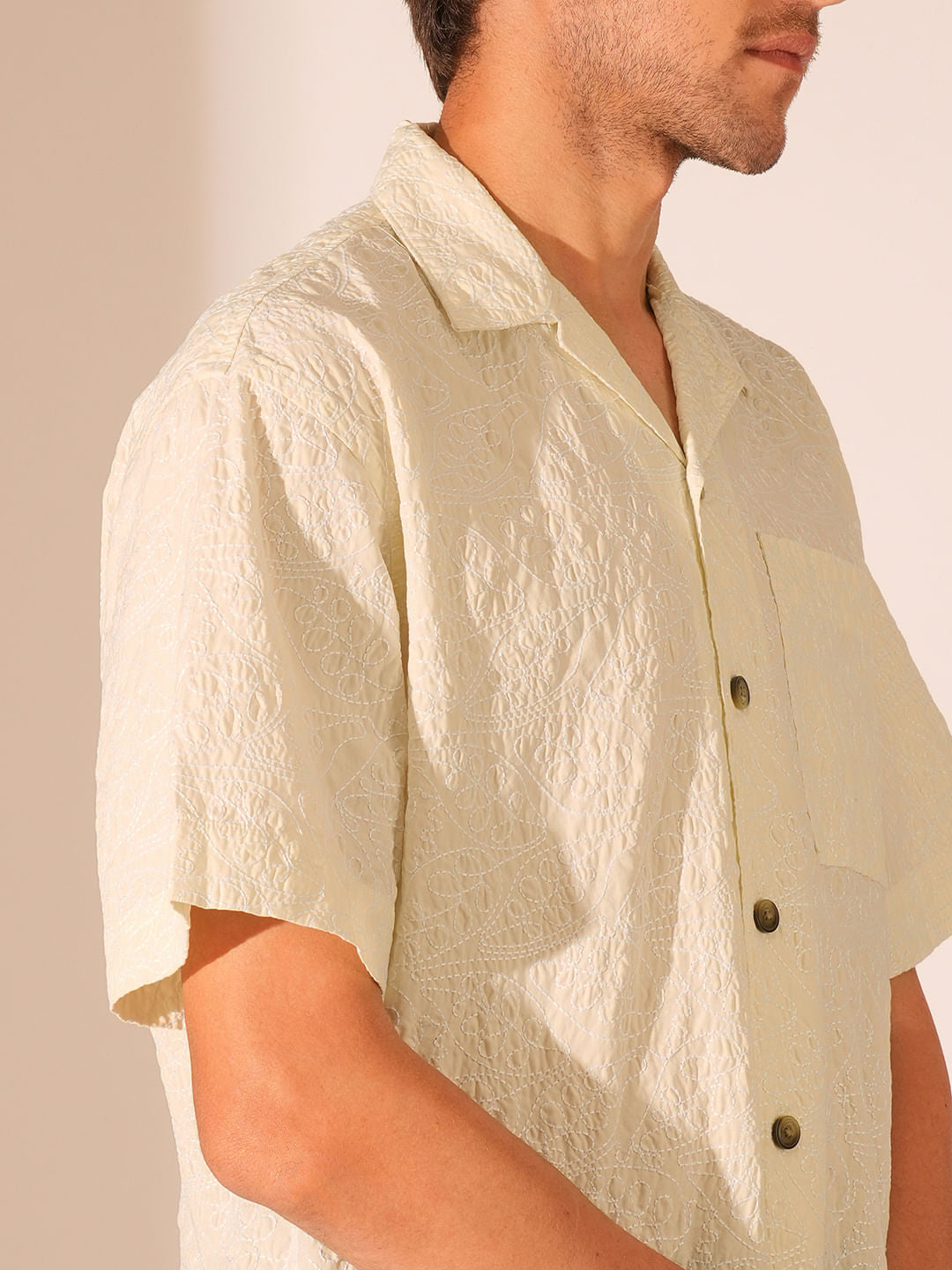 Beige Cotton Resort Shirt