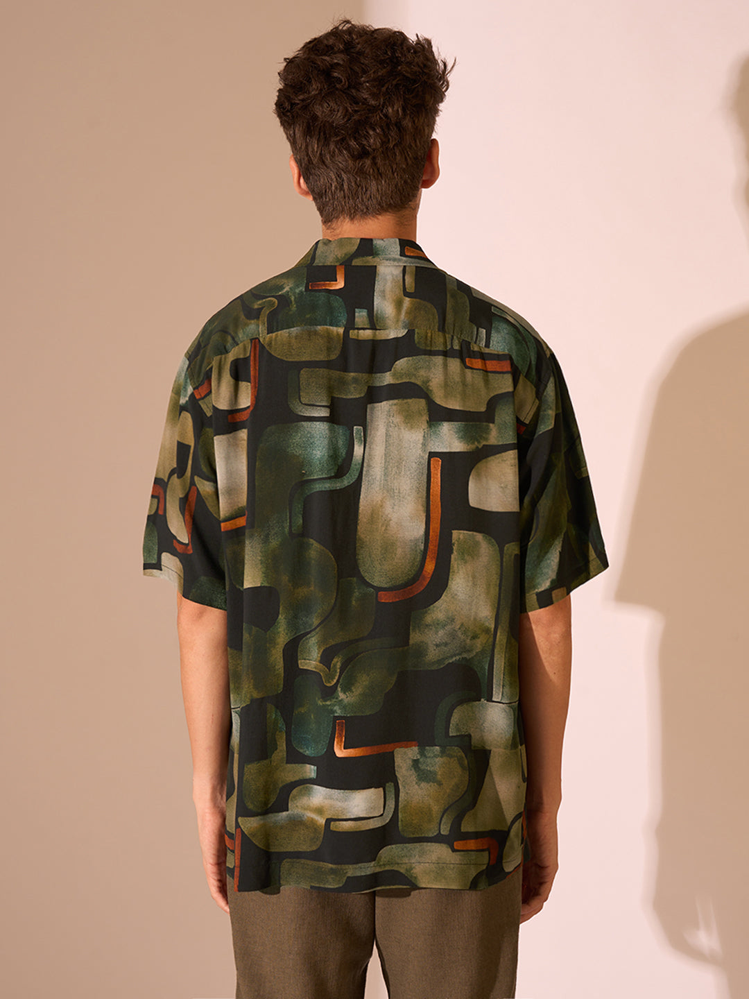 Printed Cuban Collar Shirt