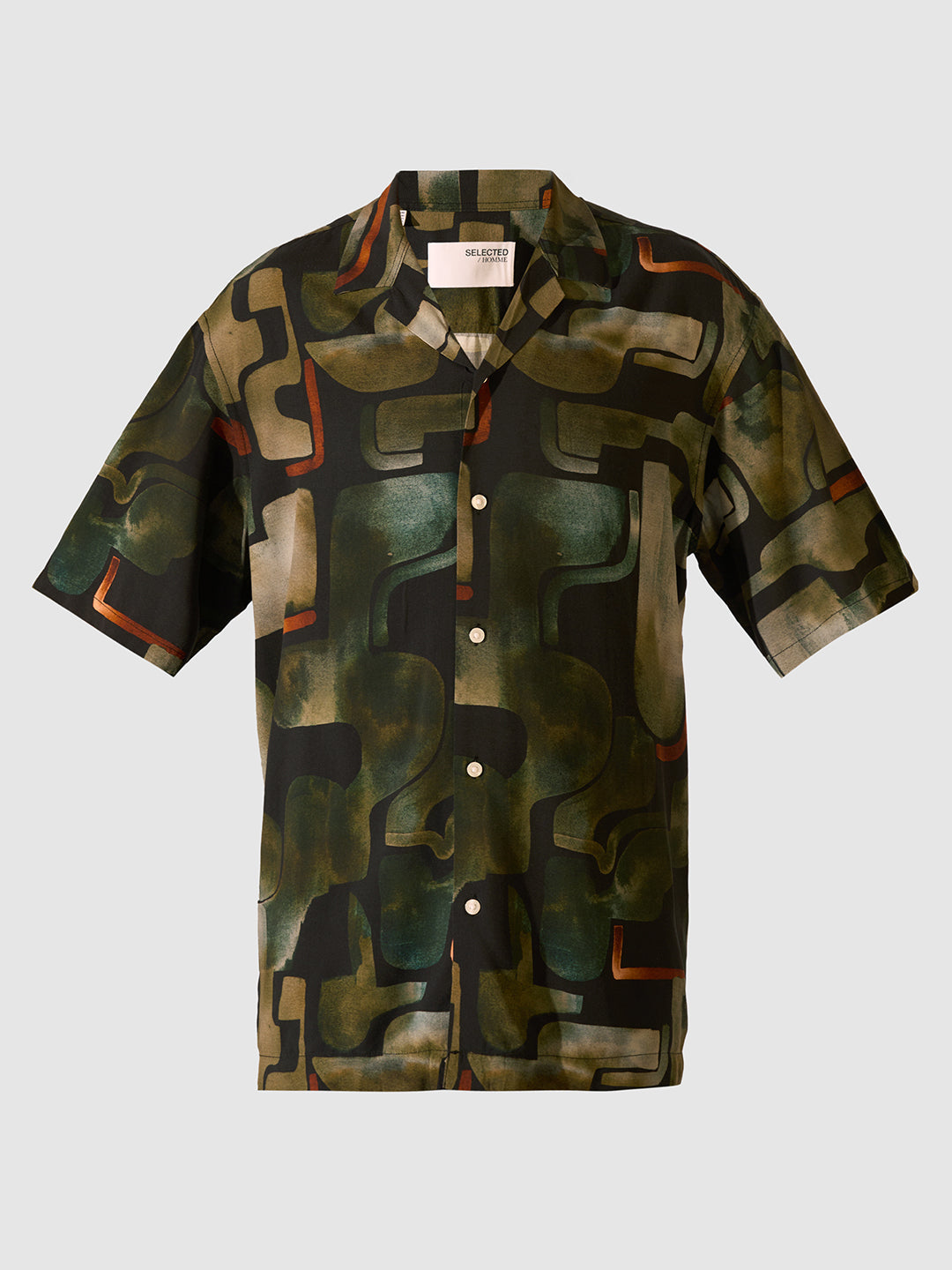 Printed Cuban Collar Shirt