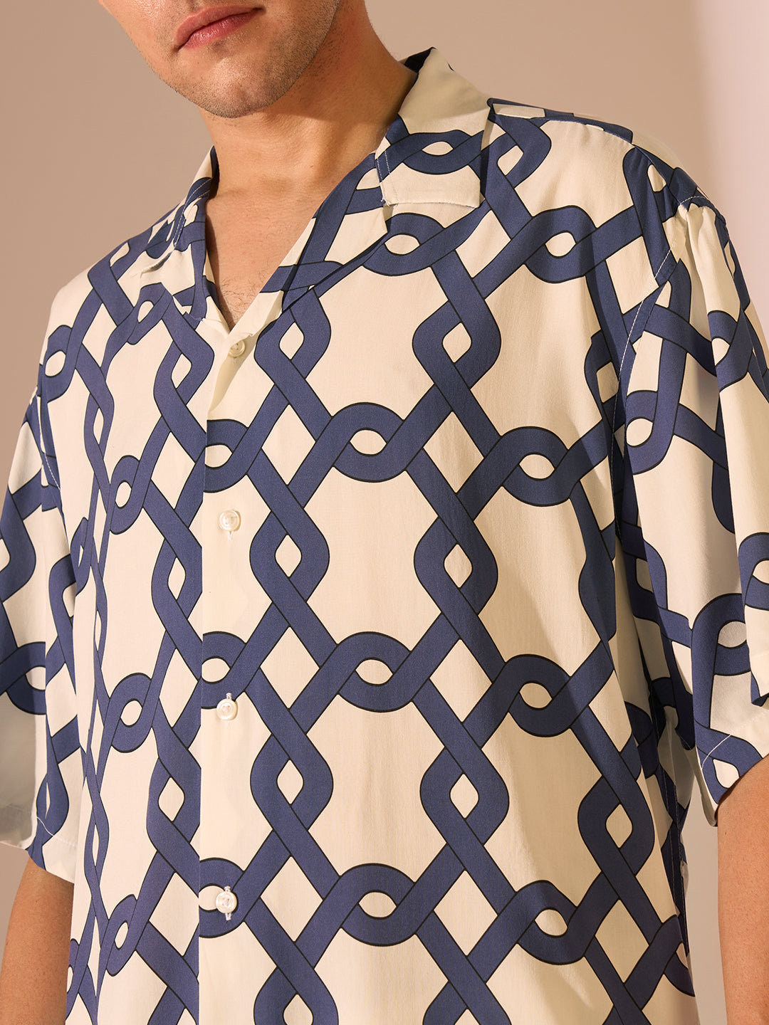 Printed Cuban Collar Shirt