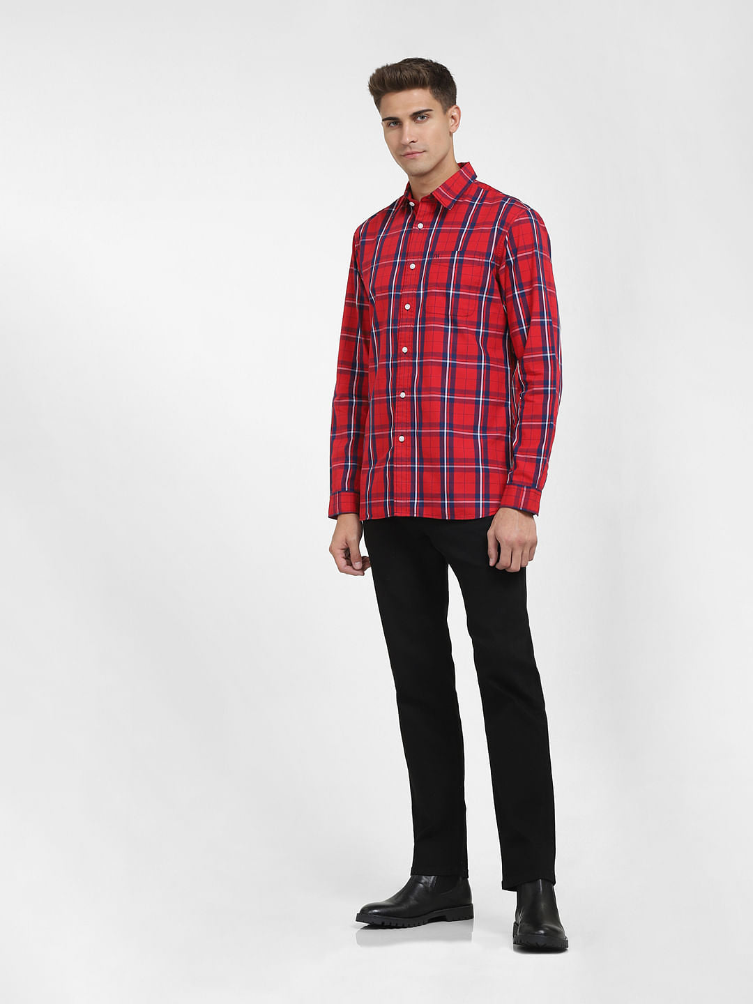 Red Check Full Sleeves Shirt