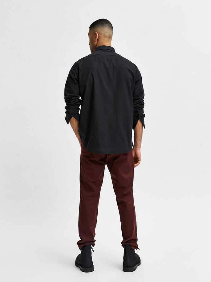 Black Organic Cotton Full Sleeves Shirt