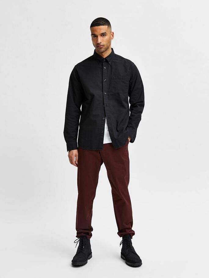 Black Organic Cotton Full Sleeves Shirt
