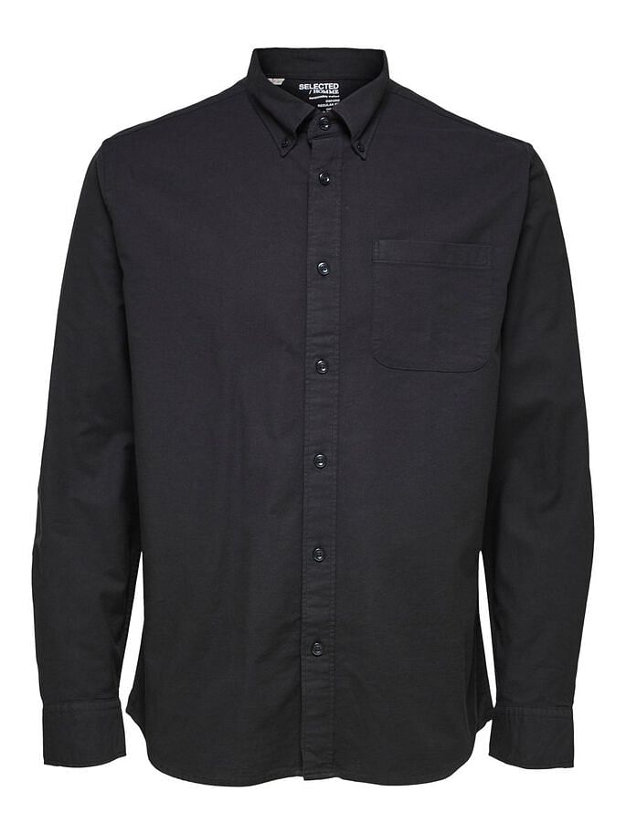 Black Organic Cotton Full Sleeves Shirt
