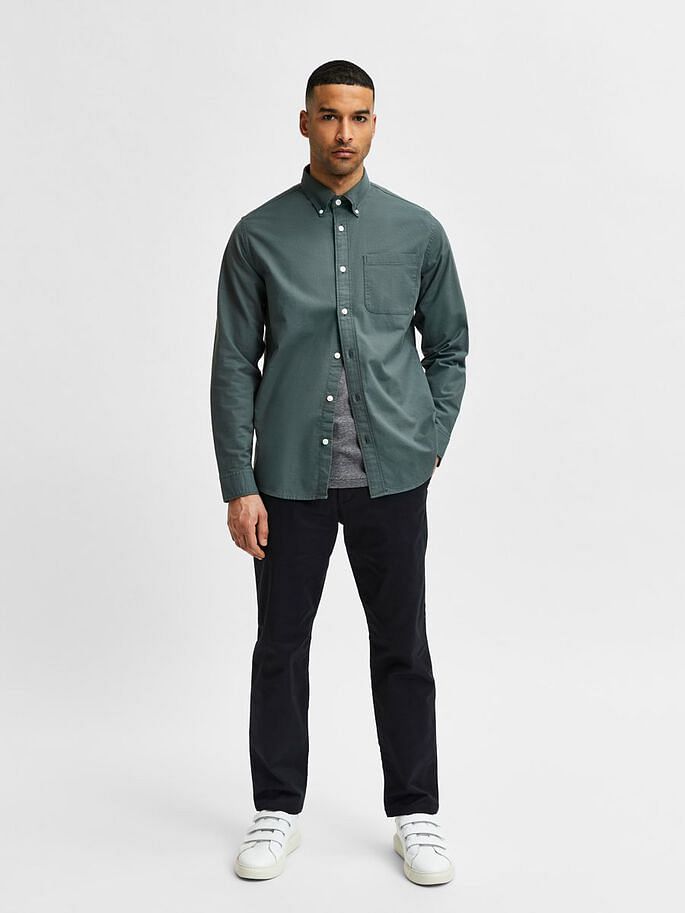 Green Organic Cotton Full Sleeves Shirt