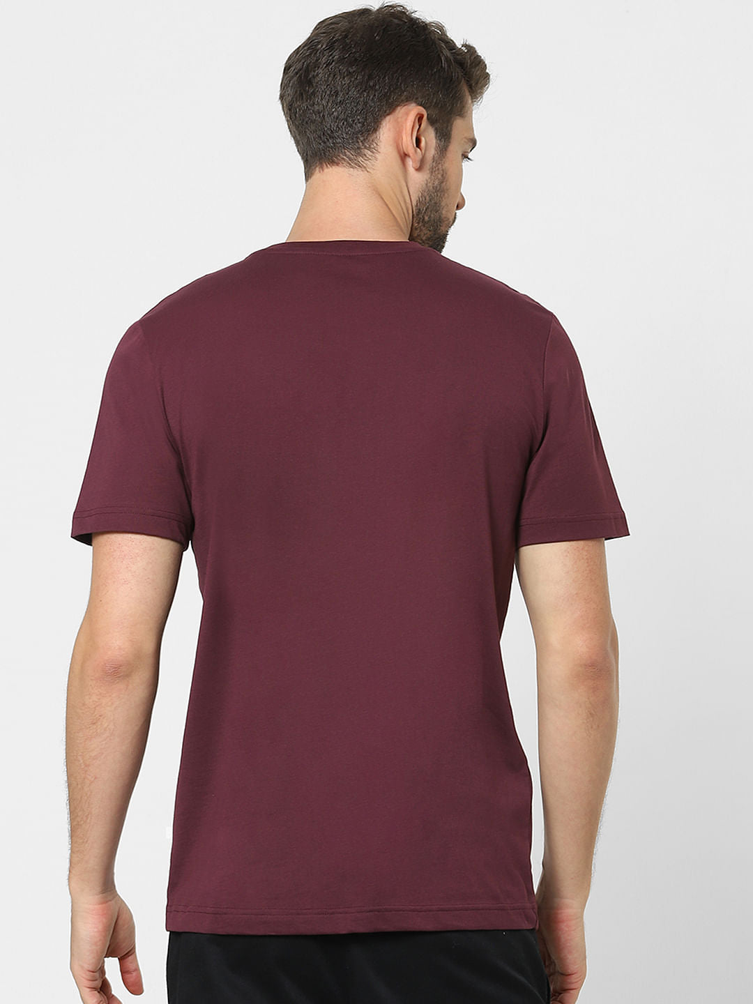 Maroon Organic Cotton Crew Neck T-Shirt