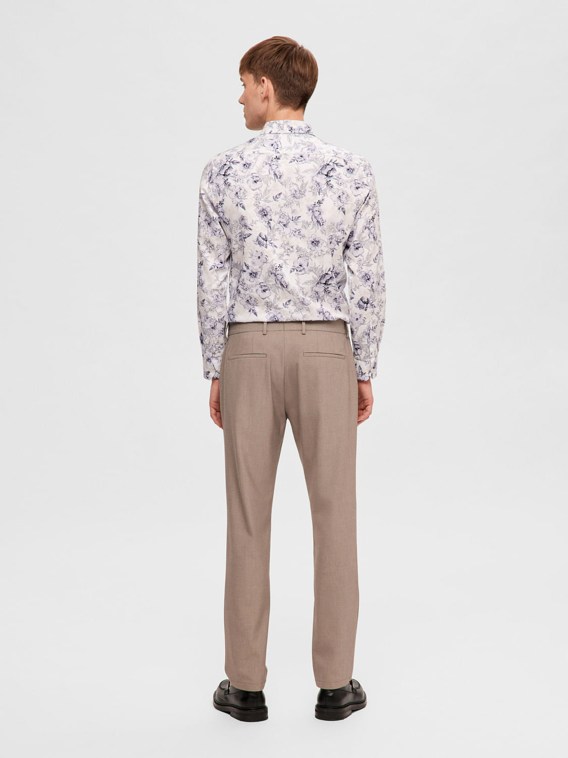 White Floral Full Sleeves Shirt