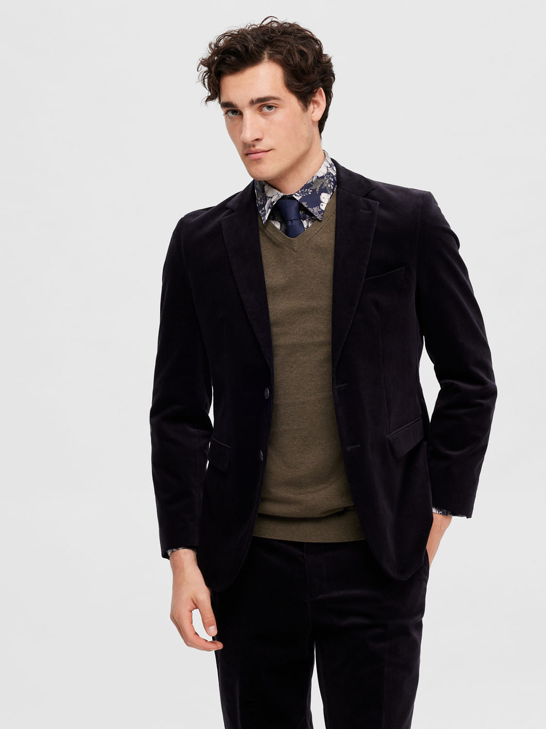 Blue Floral Full Sleeves Shirt