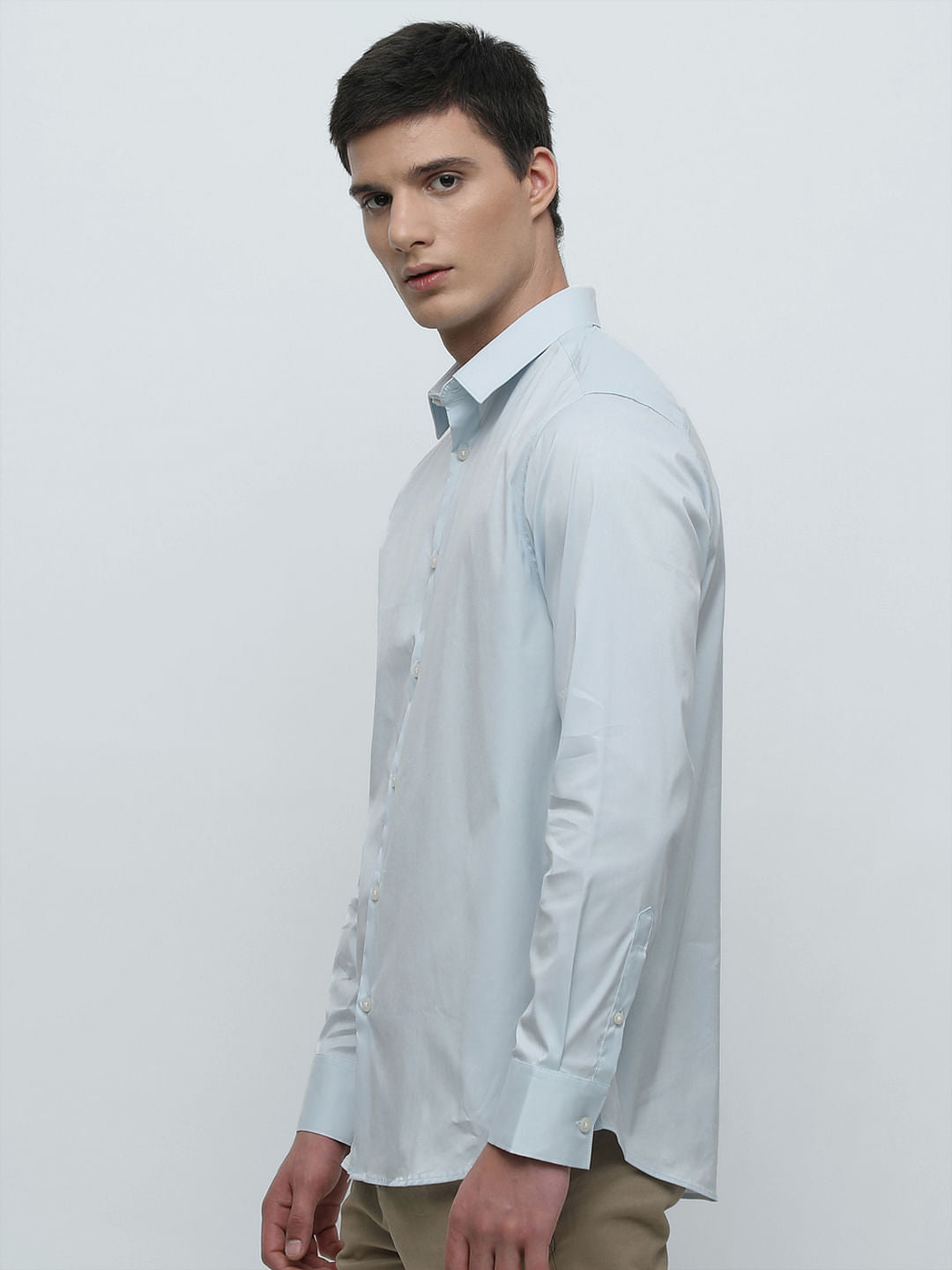 Light Blue Slim Full Sleeves Shirt