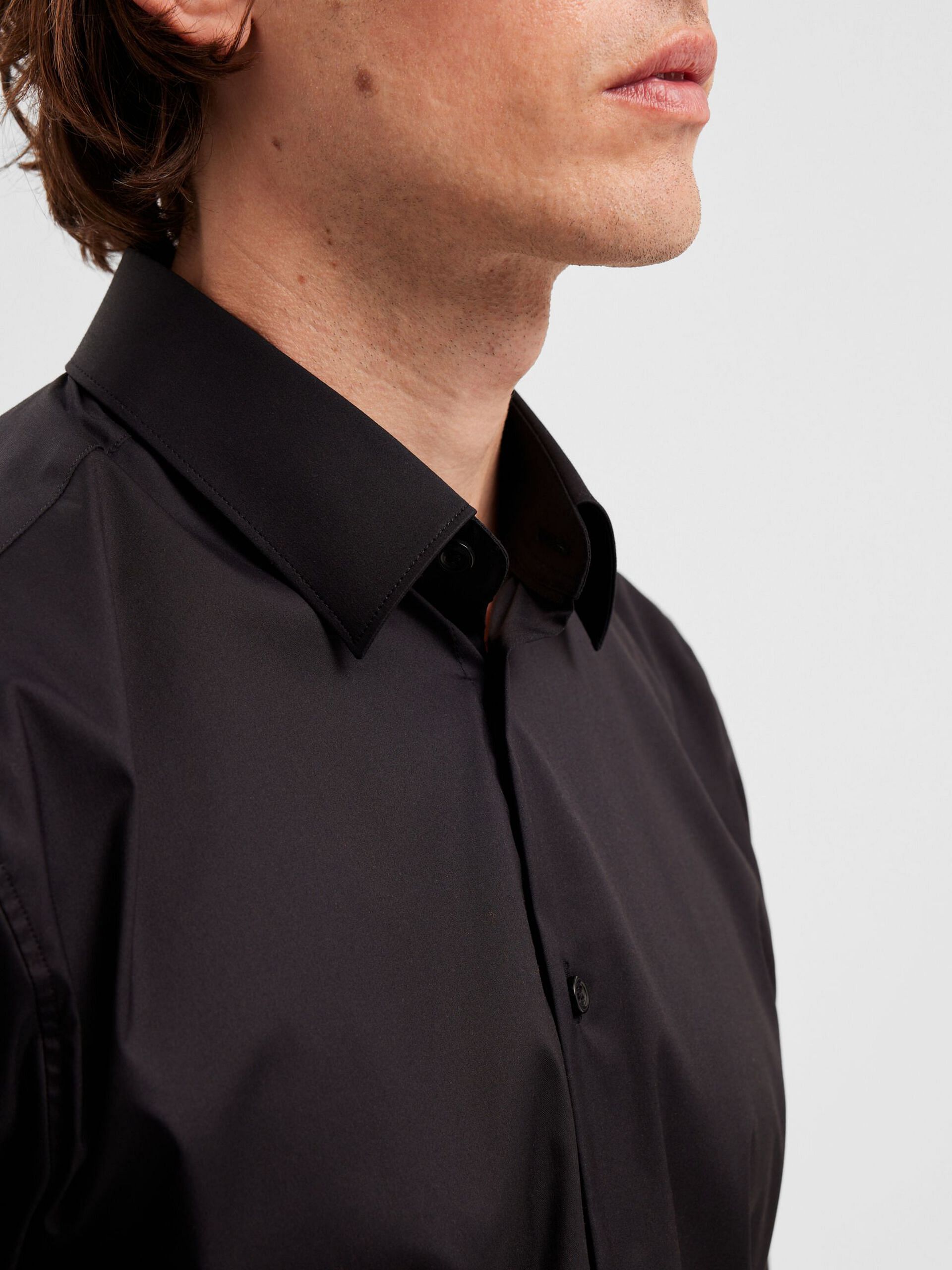 Black Slim Fit Full Sleeves Shirt