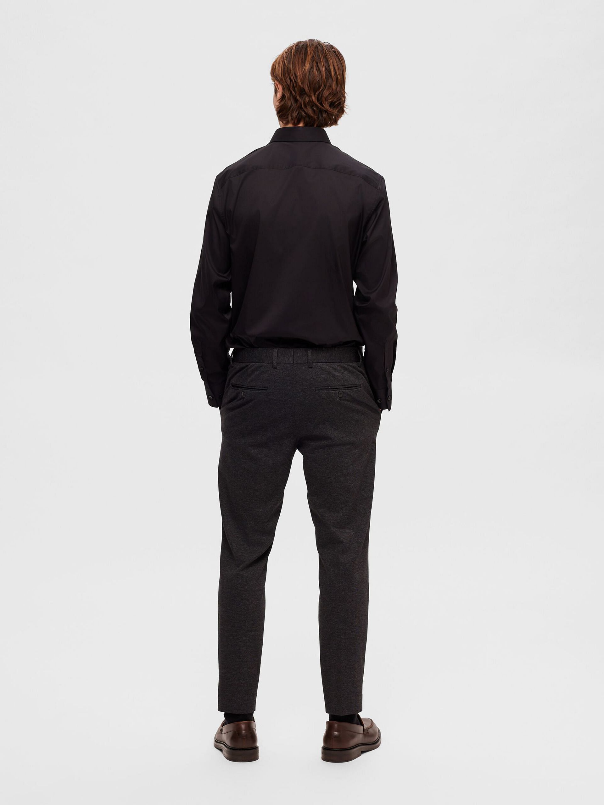 Black Slim Fit Full Sleeves Shirt