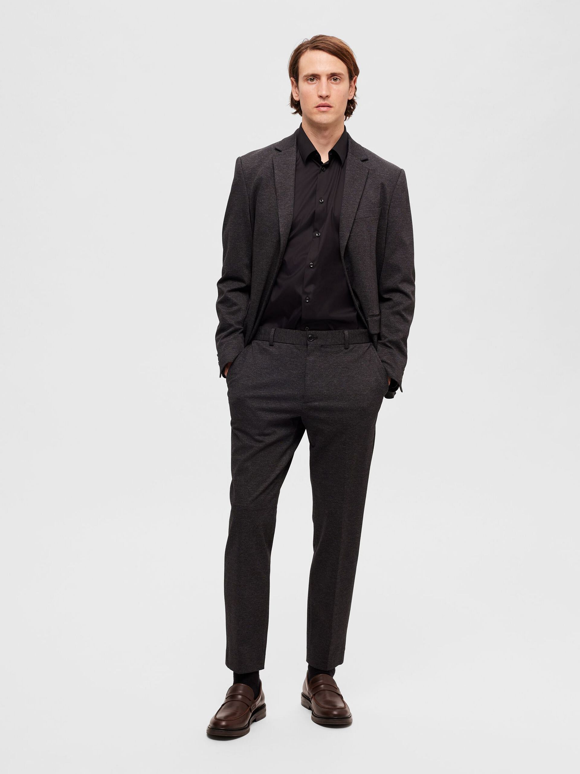 Black Slim Fit Full Sleeves Shirt