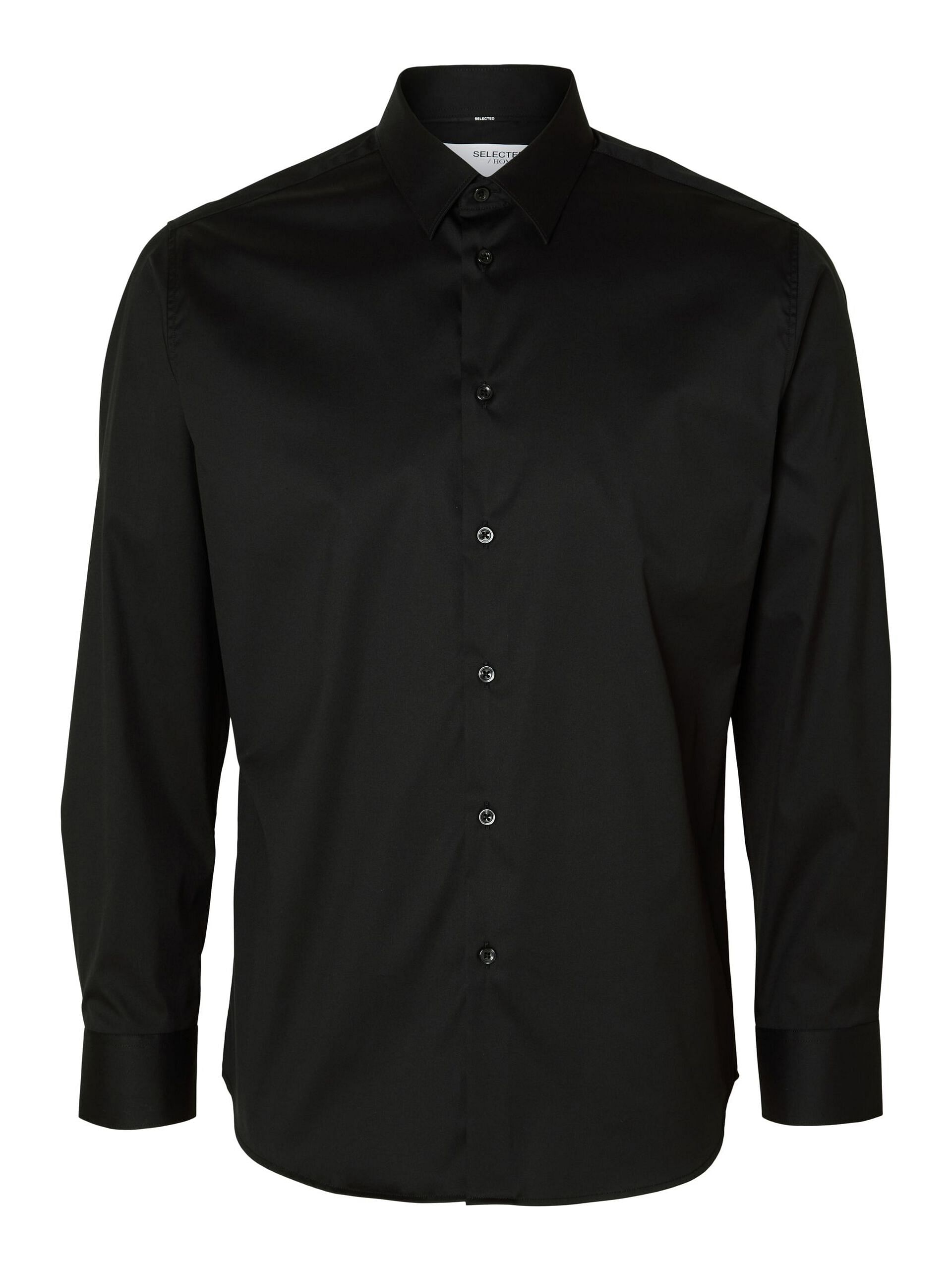 Black Slim Fit Full Sleeves Shirt