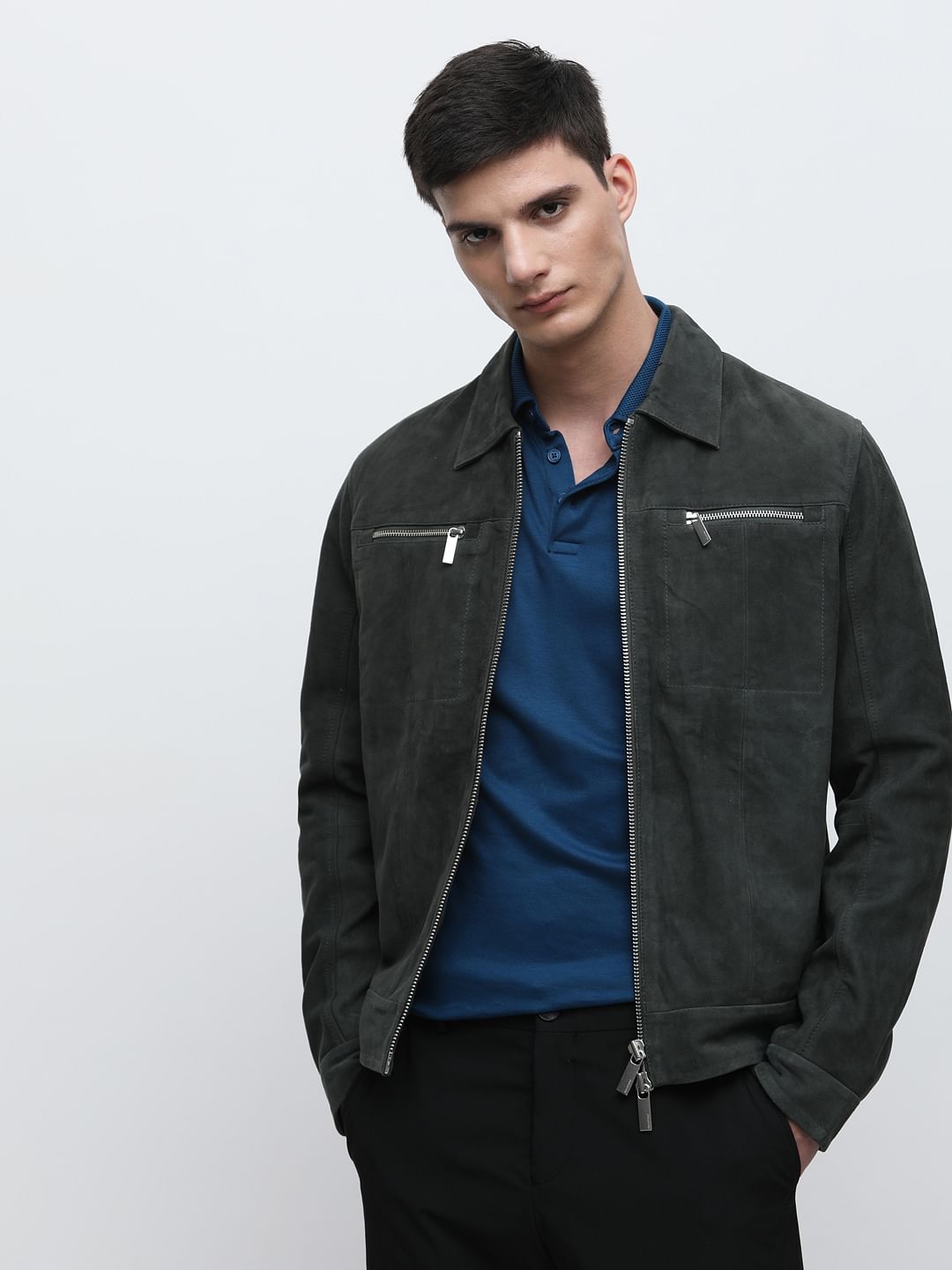 Dark Blue Polo Neck T-shirt