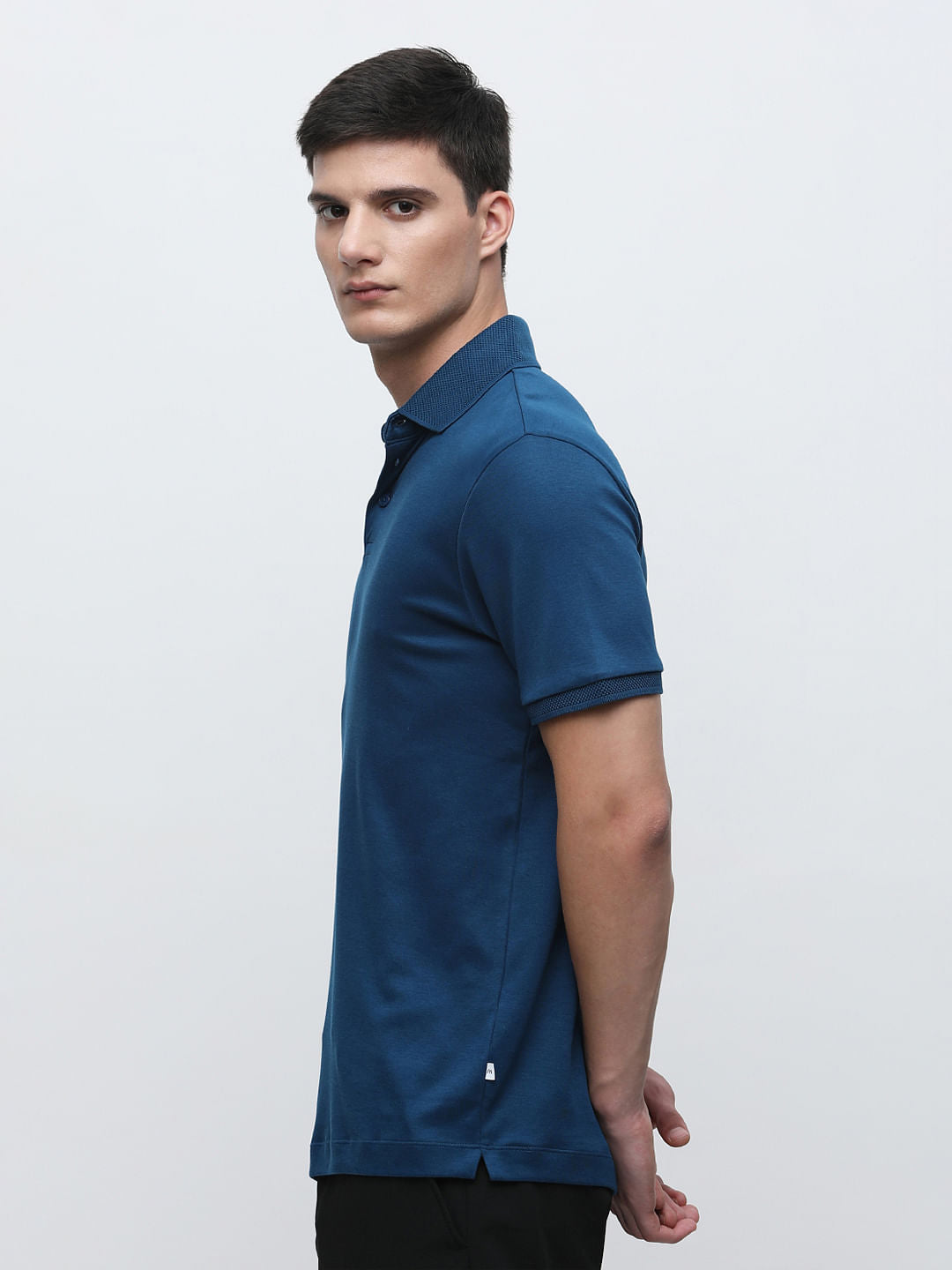 Dark Blue Polo Neck T-shirt