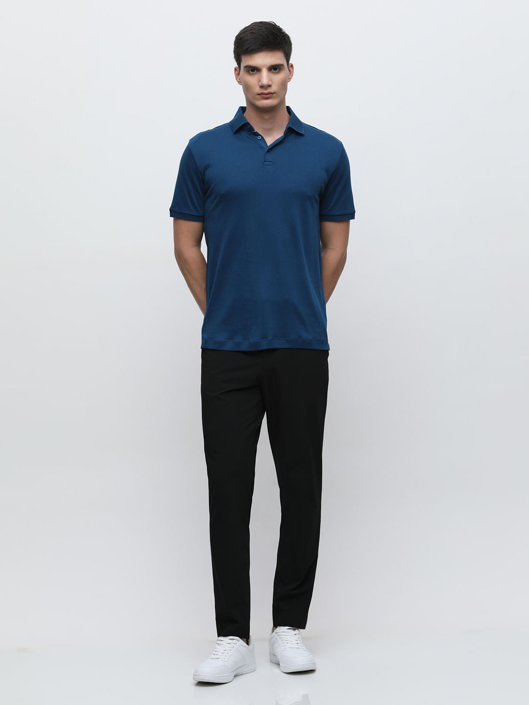 Dark Blue Polo Neck T-shirt