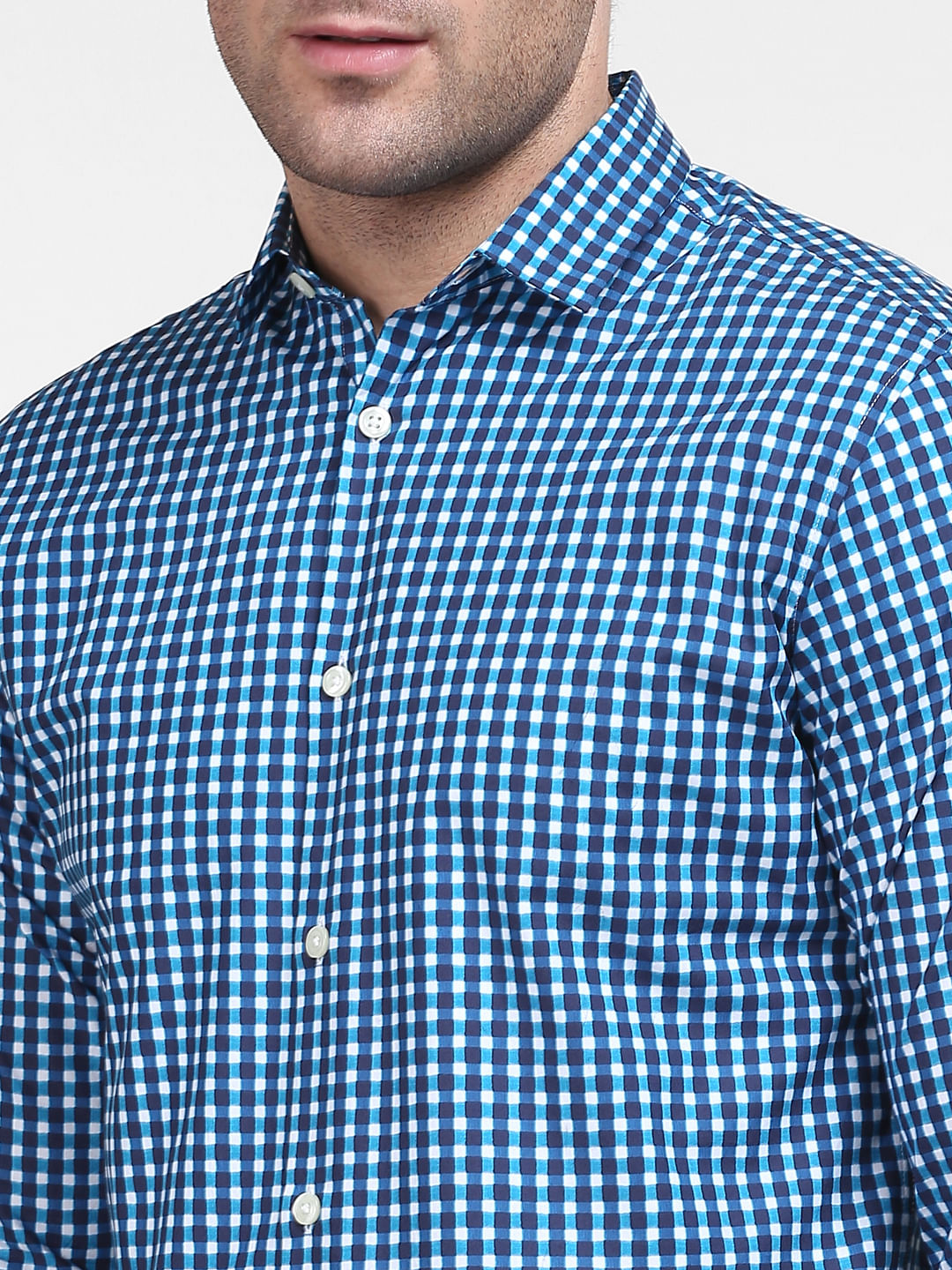Blue Check Full Sleeves Shirt