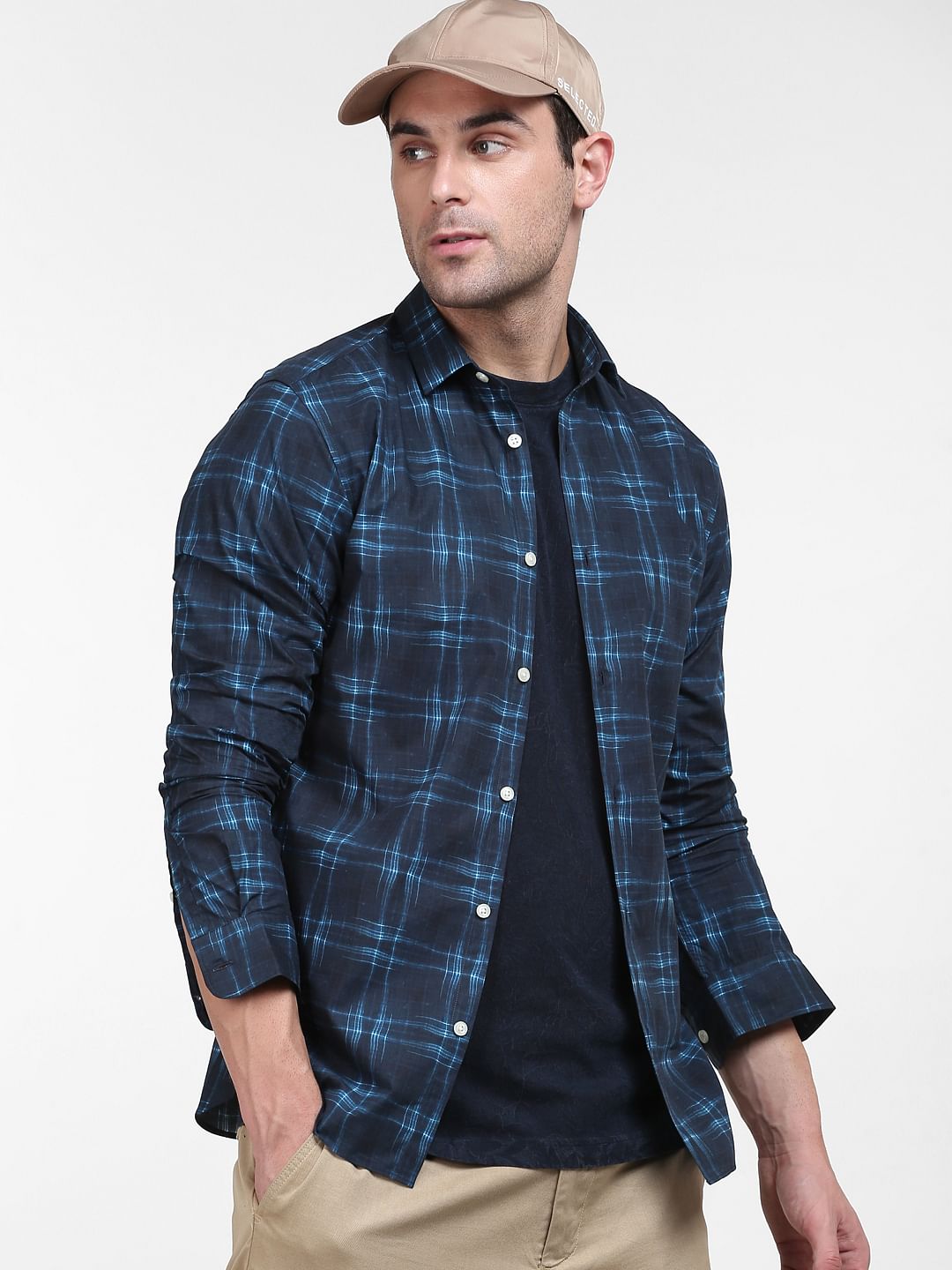 Blue Check Full Sleeves Shirt